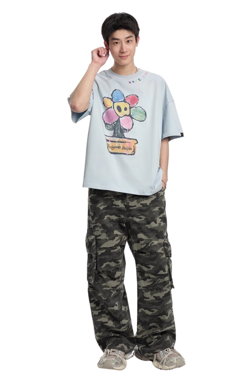 Dangerous People Rainbow Flower Pot Art Tee