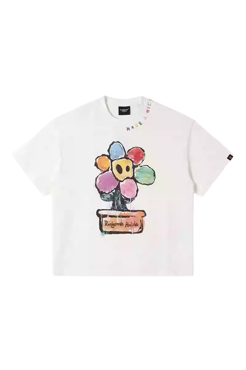 Dangerous People Rainbow Flower Pot Art Tee