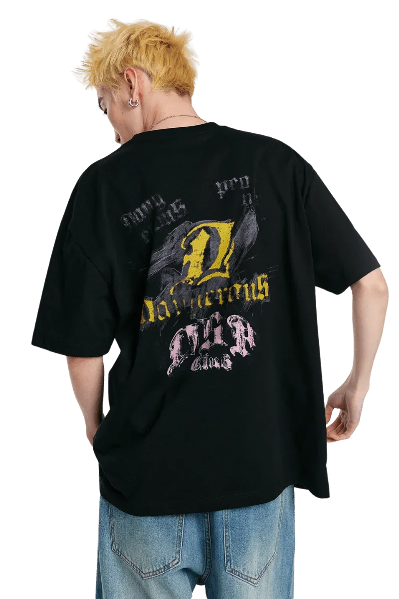 Dangerous People Retro Gothic Font Tee - ShaLaoBan