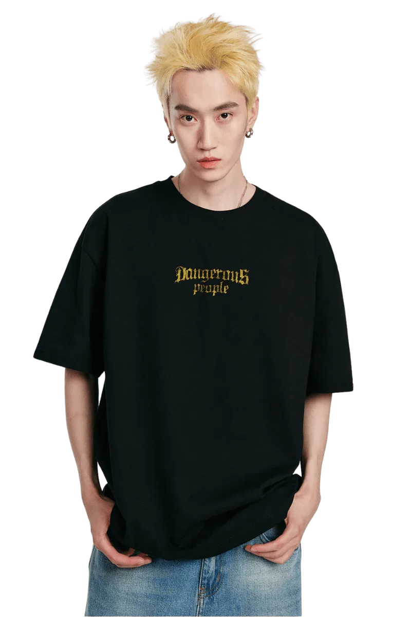 Dangerous People Retro Gothic Font Tee - ShaLaoBan