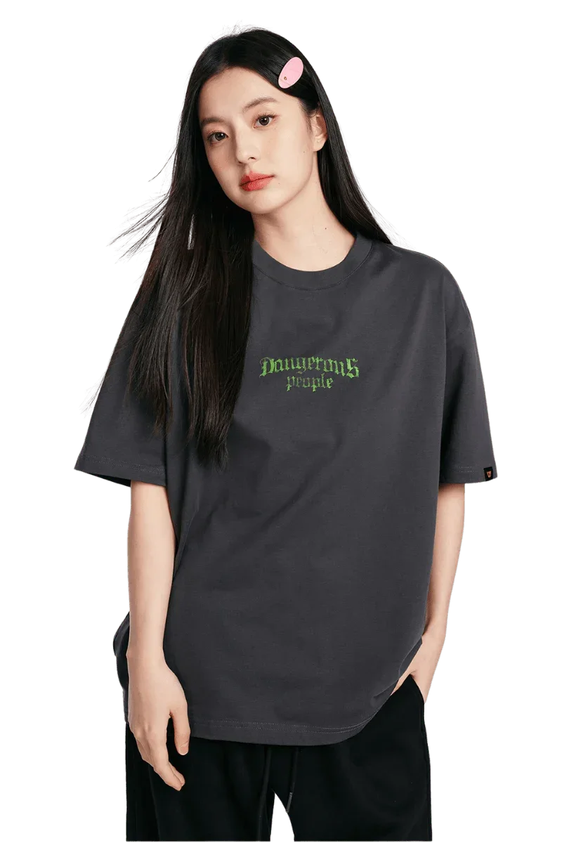 Dangerous People Retro Gothic Font Tee - ShaLaoBan