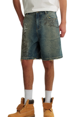 Dangerous People Retro Graffiti Denim Shorts