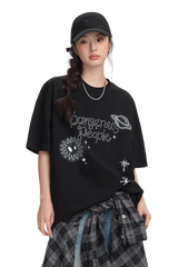 Dangerous People Rhinestone Galaxy Tee - ShaLaoBan