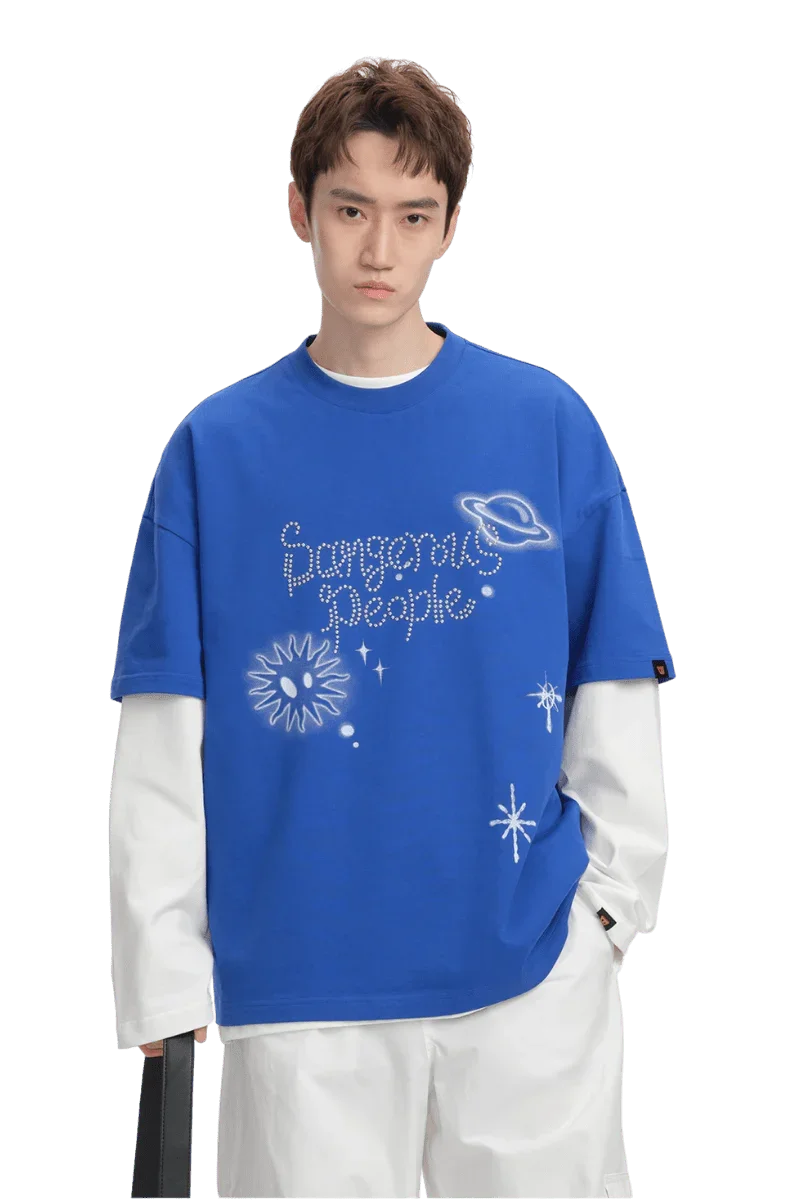 Dangerous People Rhinestone Galaxy Tee - ShaLaoBan