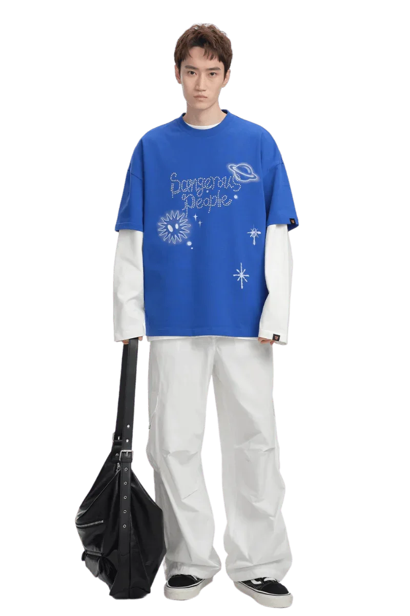Dangerous People Rhinestone Galaxy Tee - ShaLaoBan