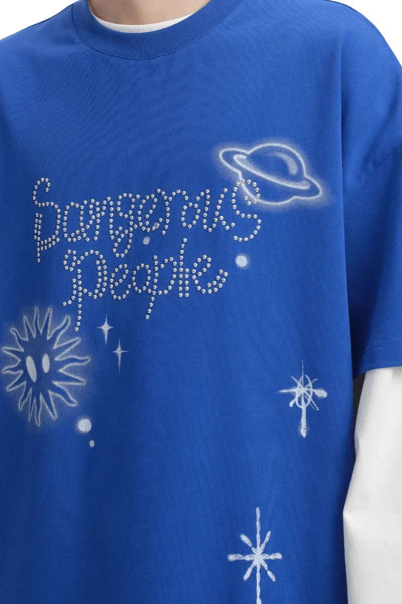 Dangerous People Rhinestone Galaxy Tee - ShaLaoBan