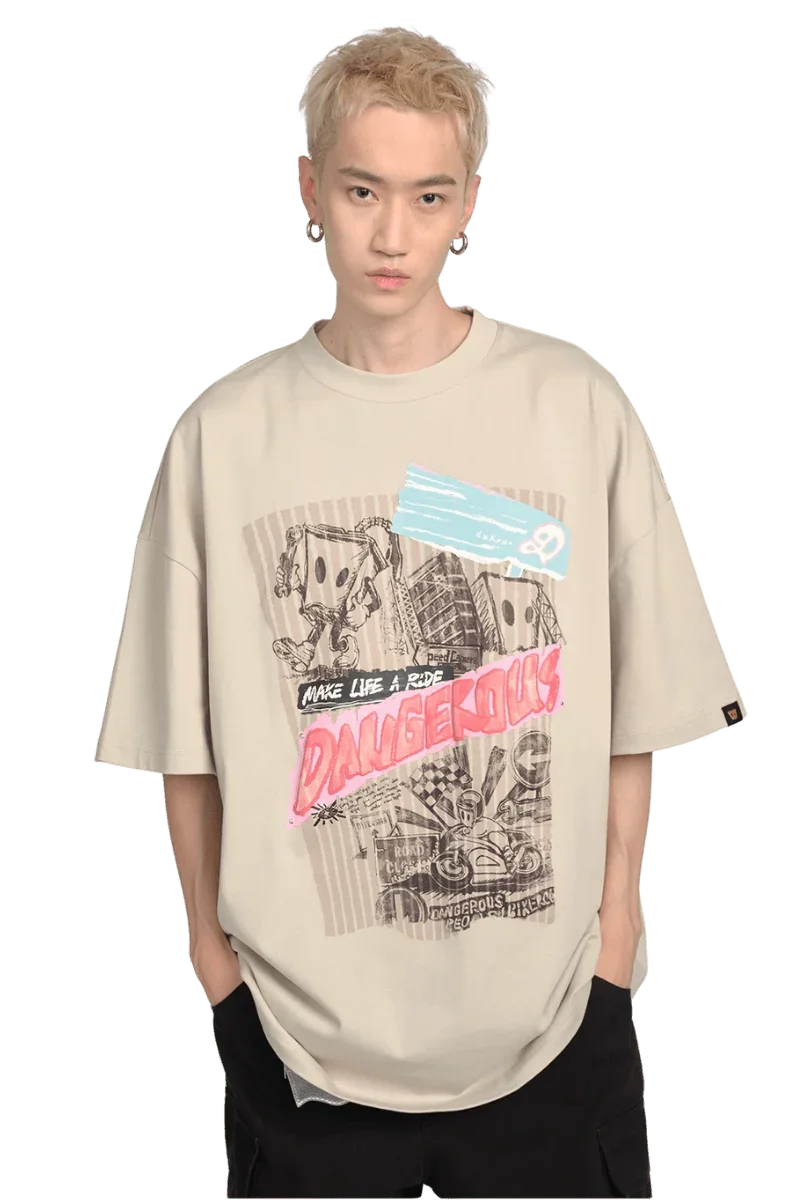Dangerous People Rider's Graffiti Tee - ShaLaoBan