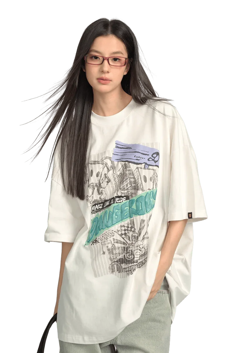 Dangerous People Rider's Graffiti Tee - ShaLaoBan