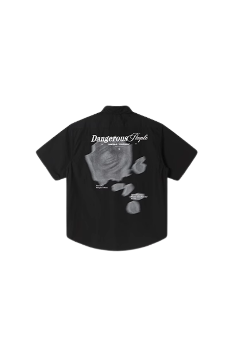 Dangerous People Rose Print Short Sleeve Shirt