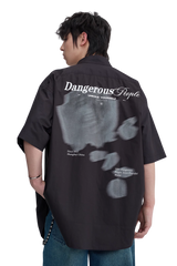Dangerous People Rose Print Short Sleeve Shirt