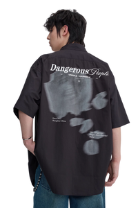 Dangerous People Rose Print Short Sleeve Shirt