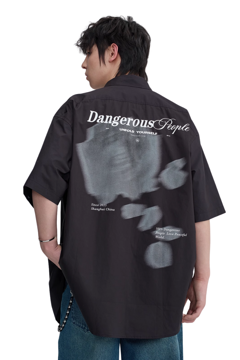 Dangerous People Rose Print Short Sleeve Shirt