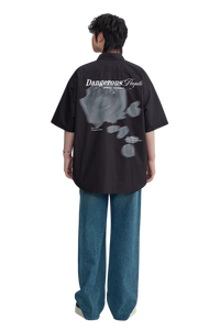 Dangerous People Rose Print Short Sleeve Shirt
