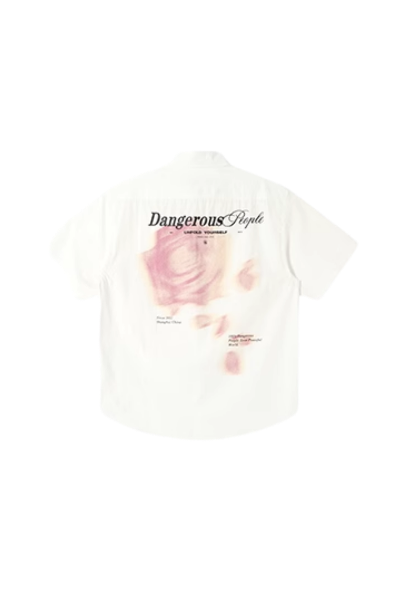 Dangerous People Rose Print Short Sleeve Shirt