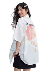 Dangerous People Rose Print Short Sleeve Shirt