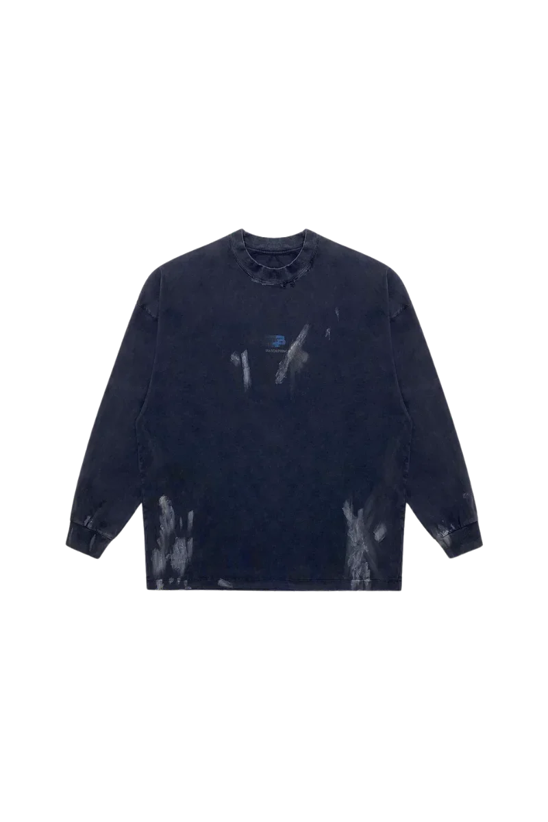 MasonPrince Rubbing Paint Distressed Long Sleeve Tee