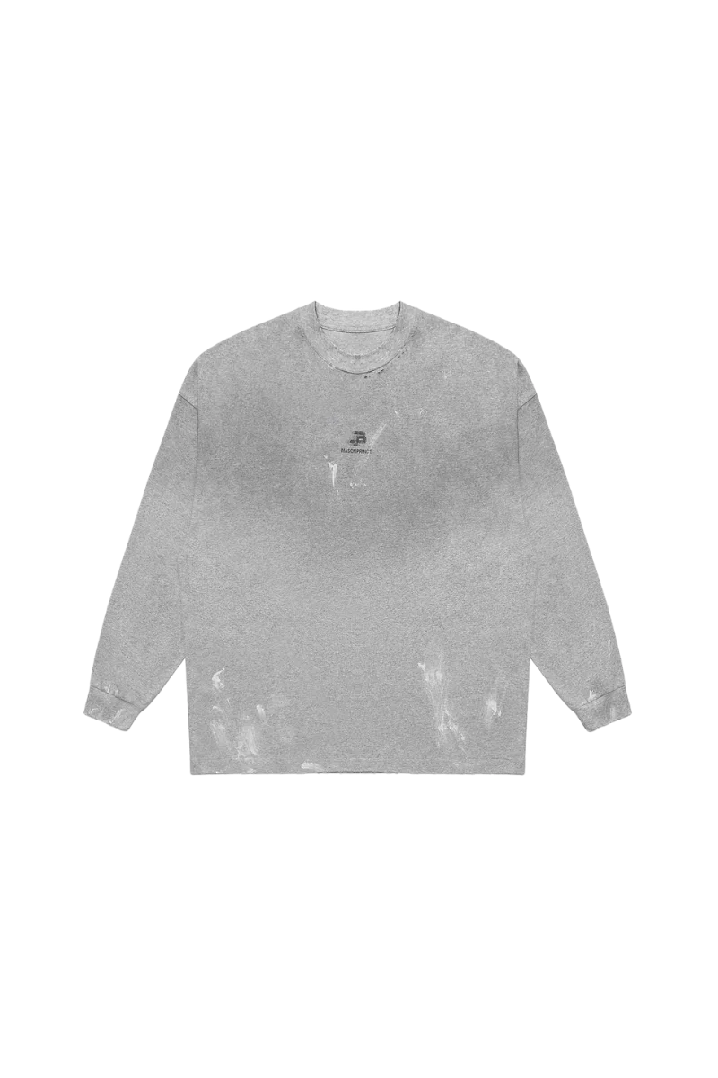 MasonPrince Rubbing Paint Distressed Long Sleeve Tee