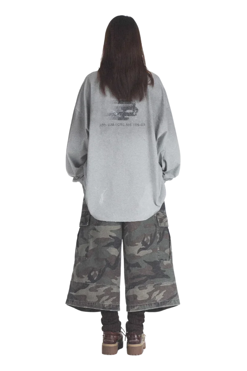 MasonPrince Rubbing Paint Distressed Long Sleeve Tee