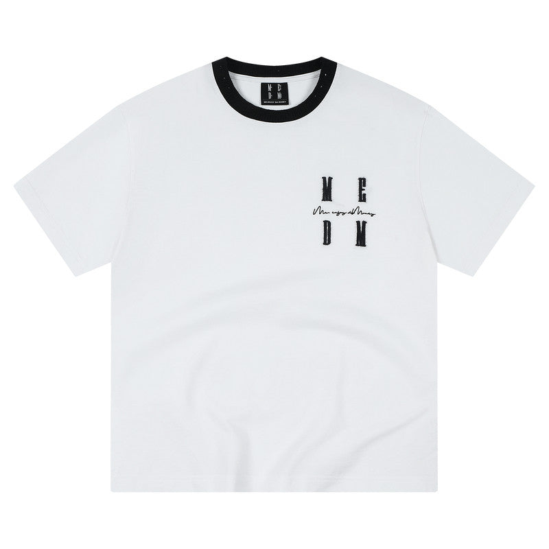MEDM Color Block Embroidered Casual T-Shirt