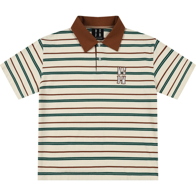 MEDM Shell Embroidery Stripe Couple Tee