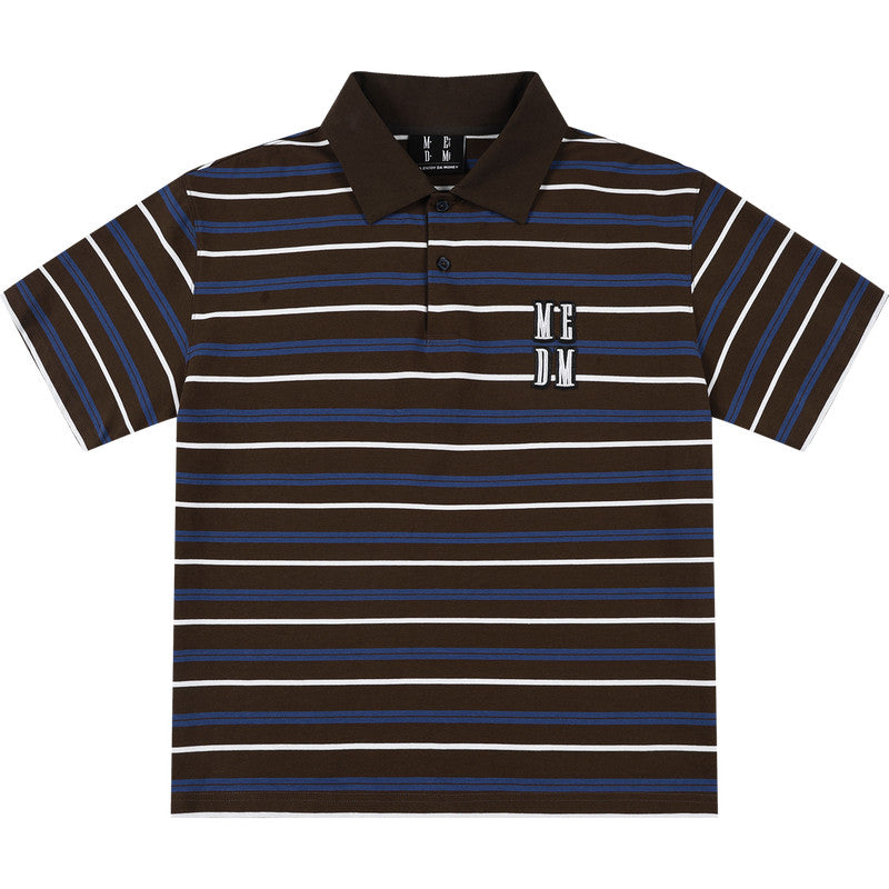 MEDM Shell Embroidery Stripe Couple Tee