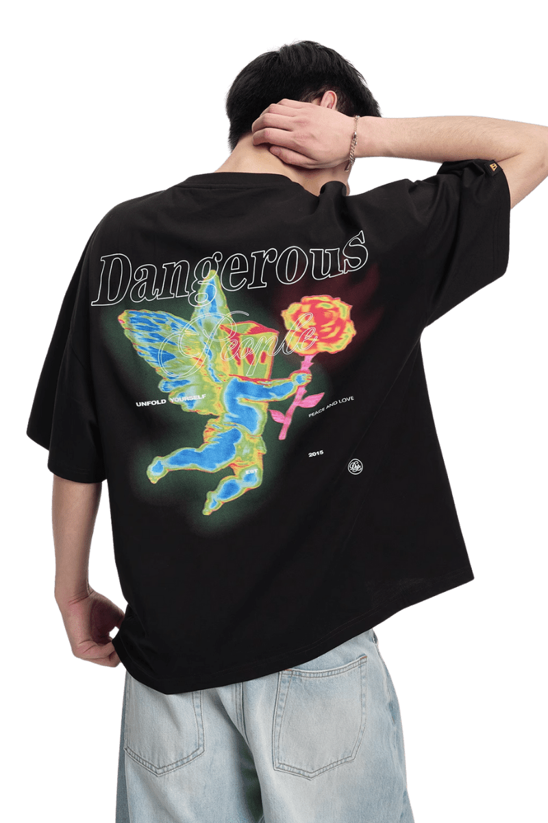 Dangerous People SS25 Sprayed Angel Tee - ShaLaoBan