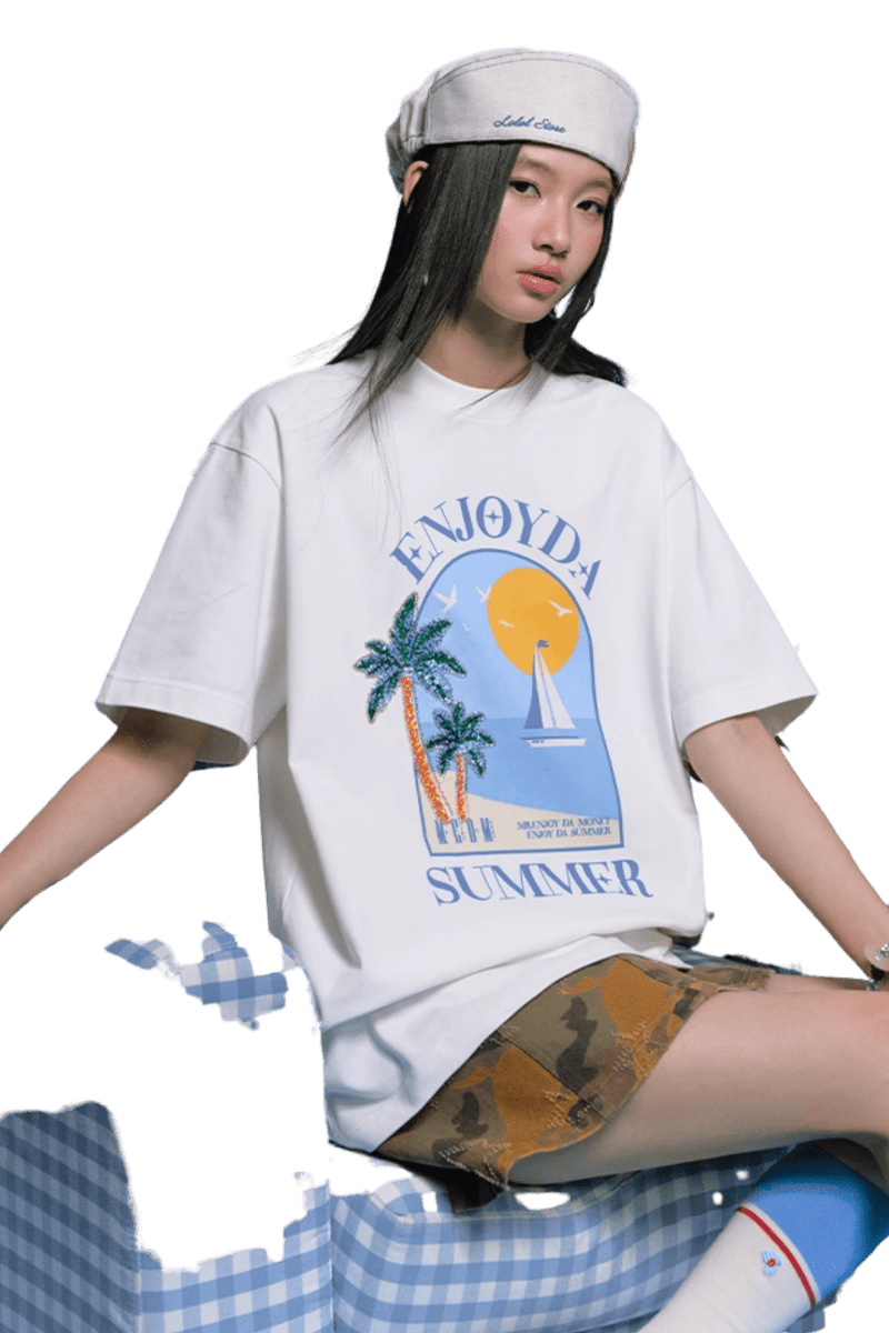 MEDM SS25 Sequin Beach Graphic Tee