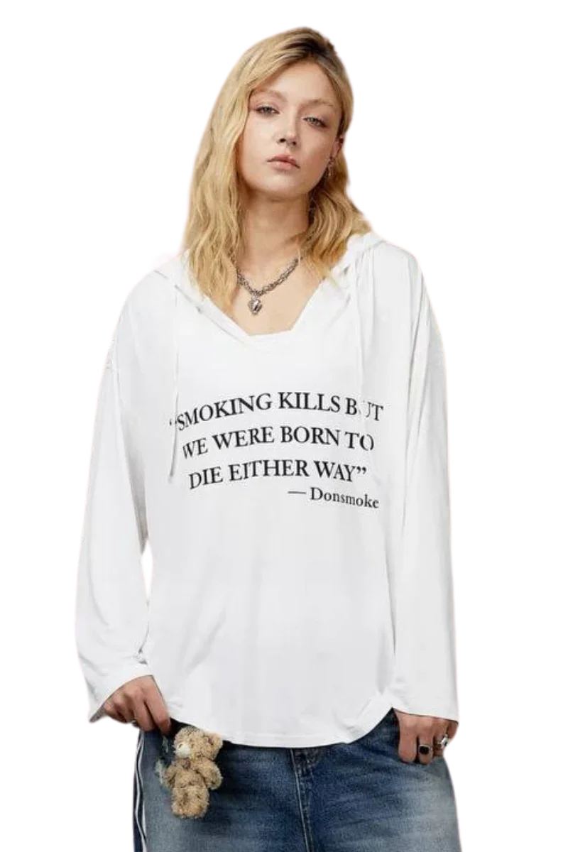 IDontSmoke Smoking Kills Long Sleeve Hood Tee