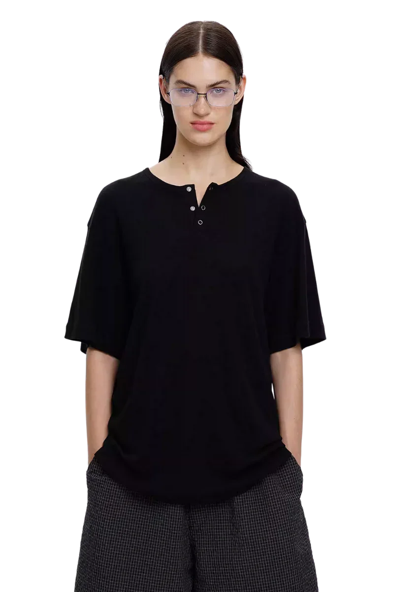 MasonPrince Soft Cotton Half Button Tee