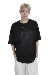 MasonPrince Stained Distressed Bull's Eye Tee