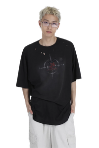 MasonPrince Stained Distressed Bull's Eye Tee