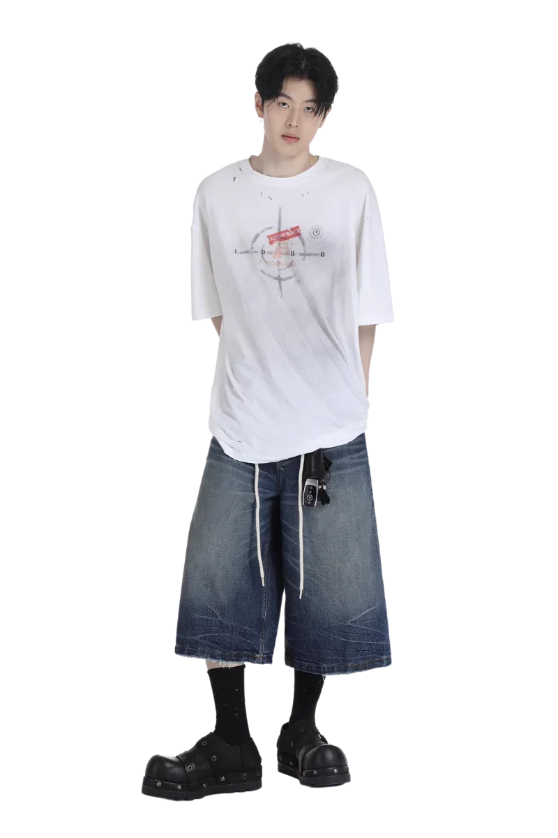 MasonPrince Stained Distressed Bull's Eye Tee