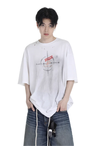 MasonPrince Stained Distressed Bull's Eye Tee