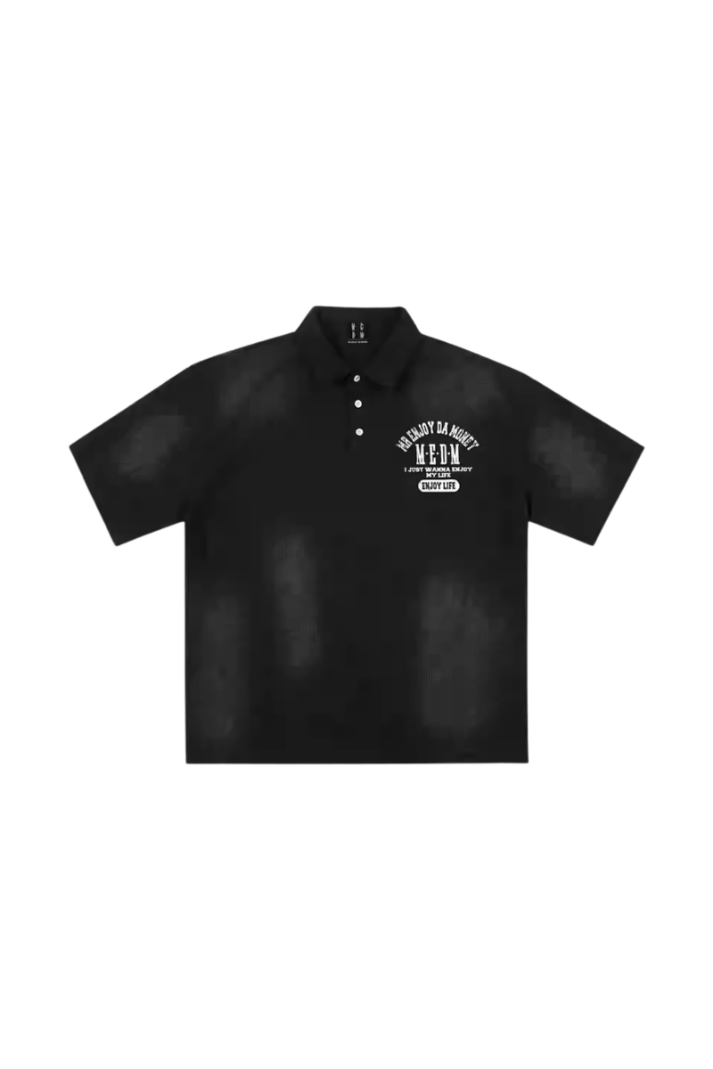 MEDM SS25 Stained Waffle Polo Tee