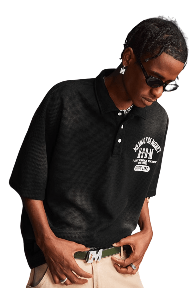 MEDM SS25 Stained Waffle Polo Tee