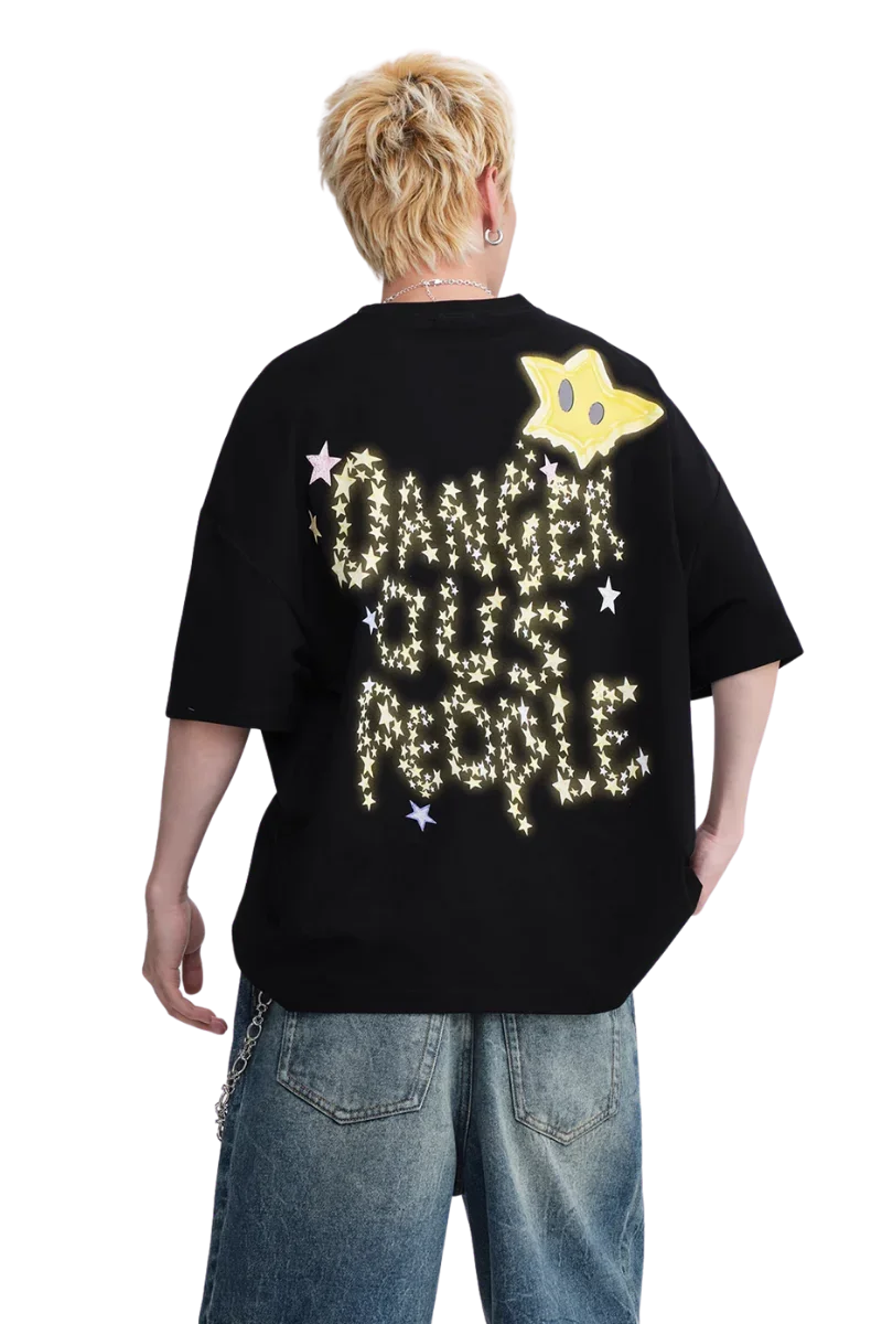 Dangerous People Star Lettered Tee