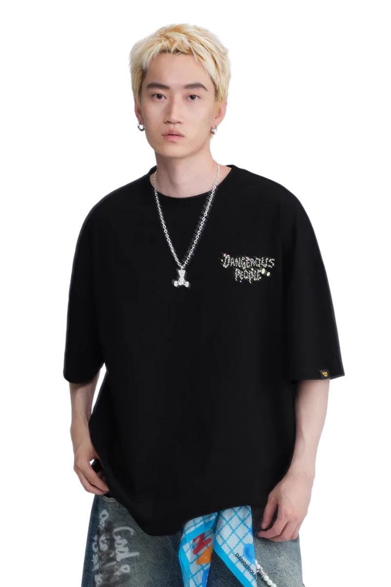 Dangerous People Star Lettered Tee