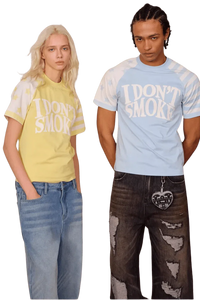 IDontSmoke Star Stripe Two Tone Tee(Sorona Material) - ShaLaoBan