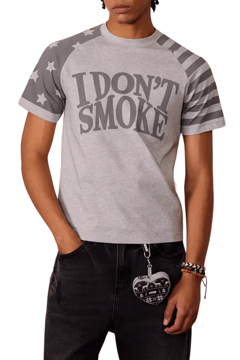 IDontSmoke Star Stripe Two Tone Tee(Sorona Material) - ShaLaoBan