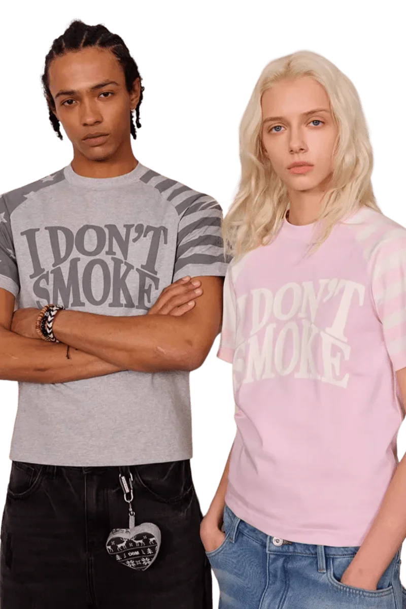 IDontSmoke Star Stripe Two Tone Tee(Sorona Material) - ShaLaoBan