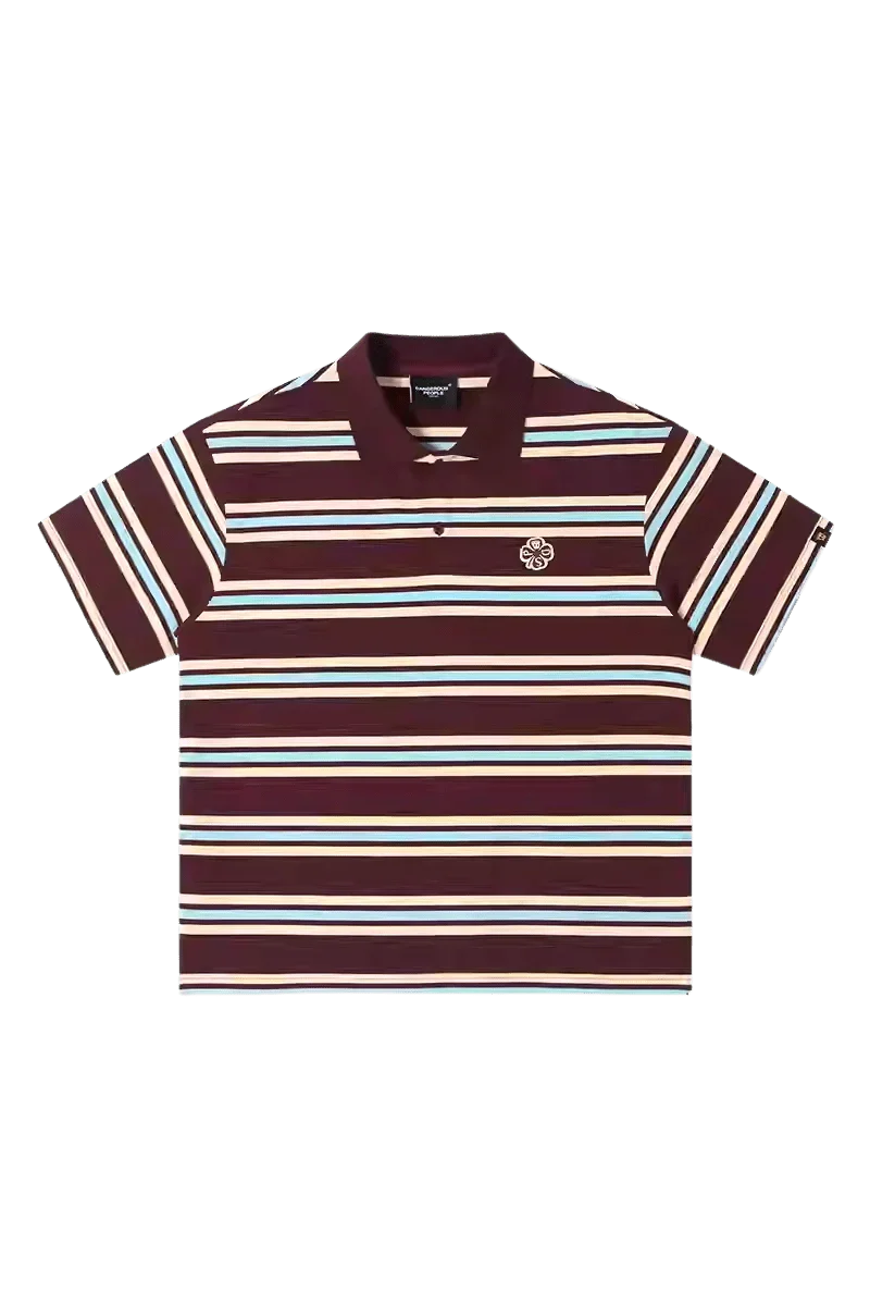 Dangerous People Striped Polo Tee - ShaLaoBan