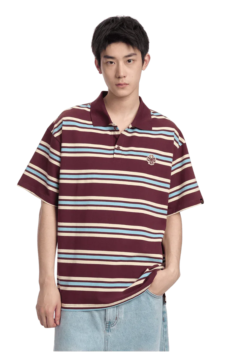 Dangerous People Striped Polo Tee - ShaLaoBan