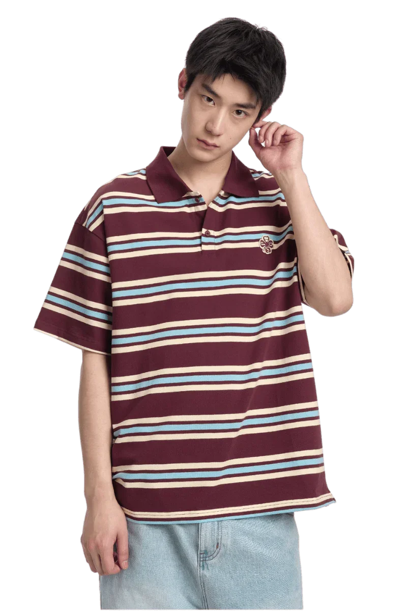 Dangerous People Striped Polo Tee - ShaLaoBan