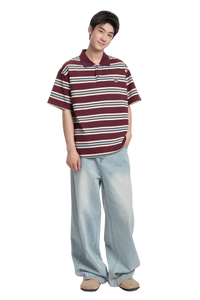 Dangerous People Striped Polo Tee - ShaLaoBan
