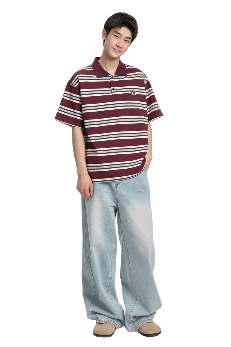 Dangerous People Striped Polo Tee - ShaLaoBan
