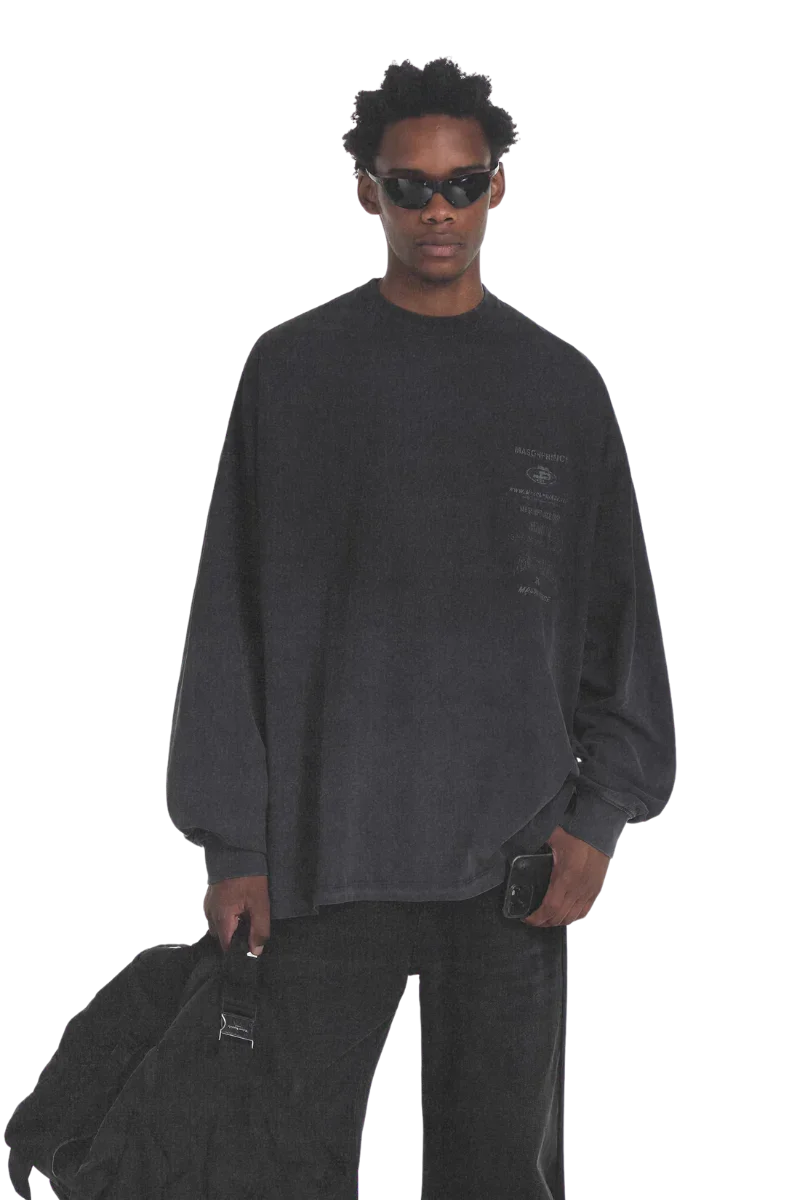 MasonPrince Subtitle Arrangement Stained Long Sleeve Tee