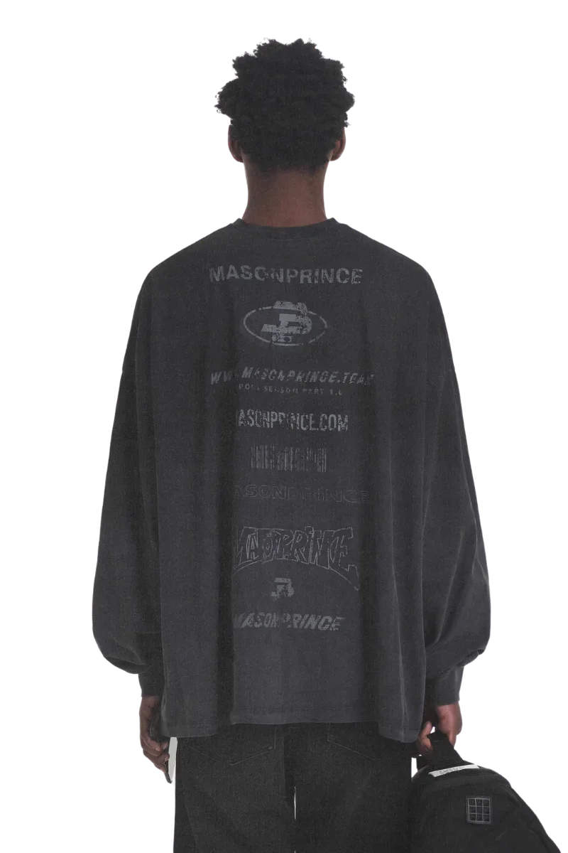 MasonPrince Subtitle Arrangement Stained Long Sleeve Tee