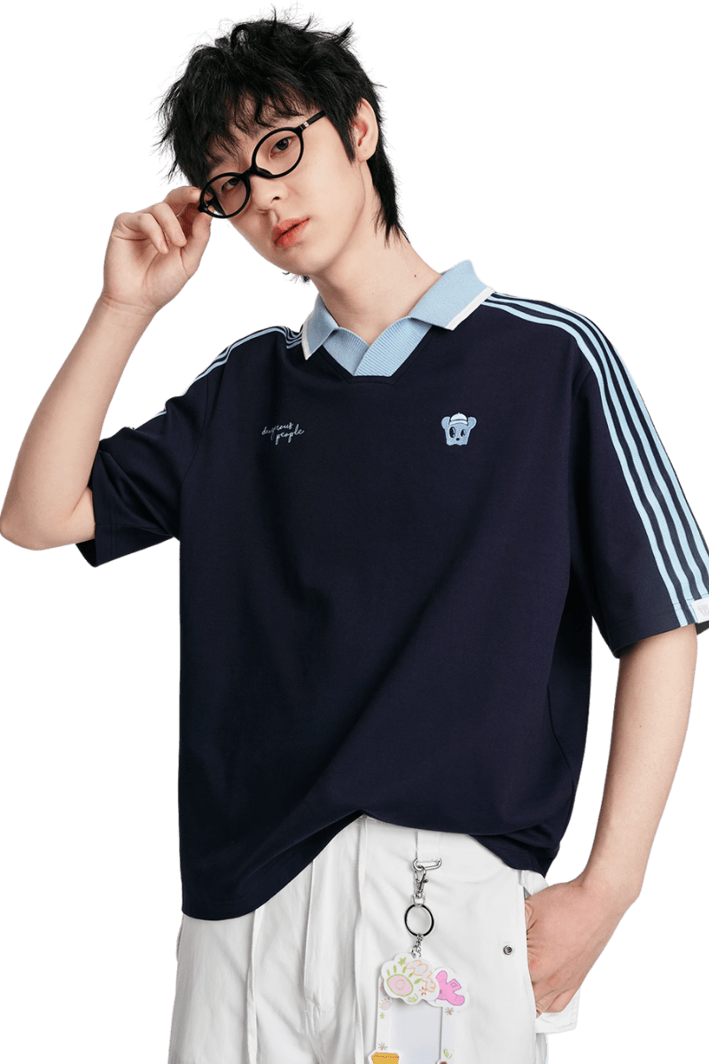 Dangerous People Two Tone Contrast Polo Tee - ShaLaoBan