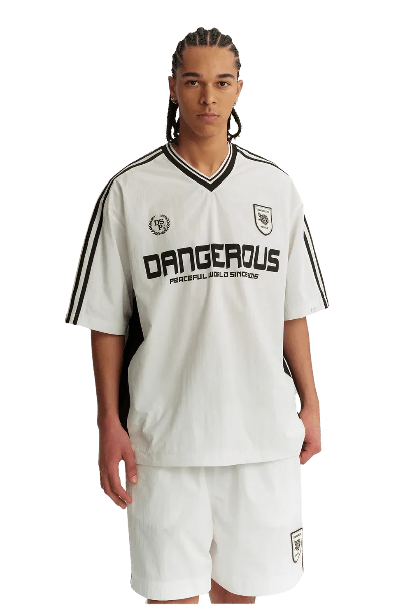Dangerous People V Neck League Oversized Tee - ShaLaoBan