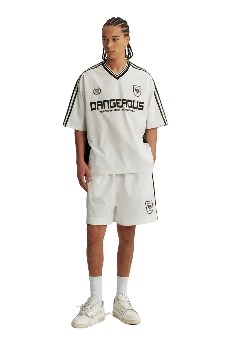 Dangerous People V Neck League Oversized Tee - ShaLaoBan